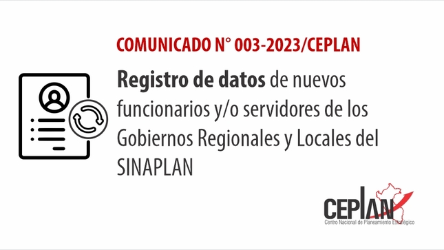 Comunicado 003-2023/CEPLAN