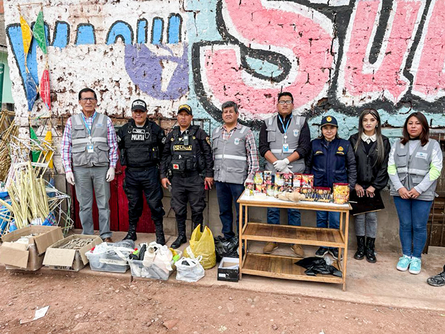 Sucamec y PNP allanan depósito clandestino de pirotécnicos en Cusco