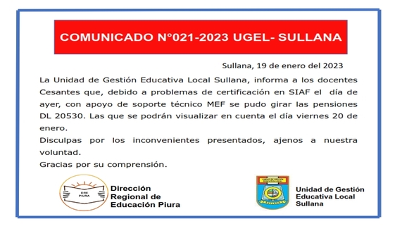 Comunicado N°21