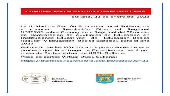Comunicado N°23