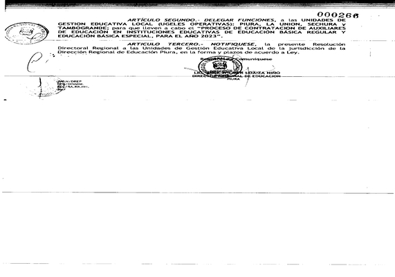 Resolución Directoral Regional N°00266 parte 2