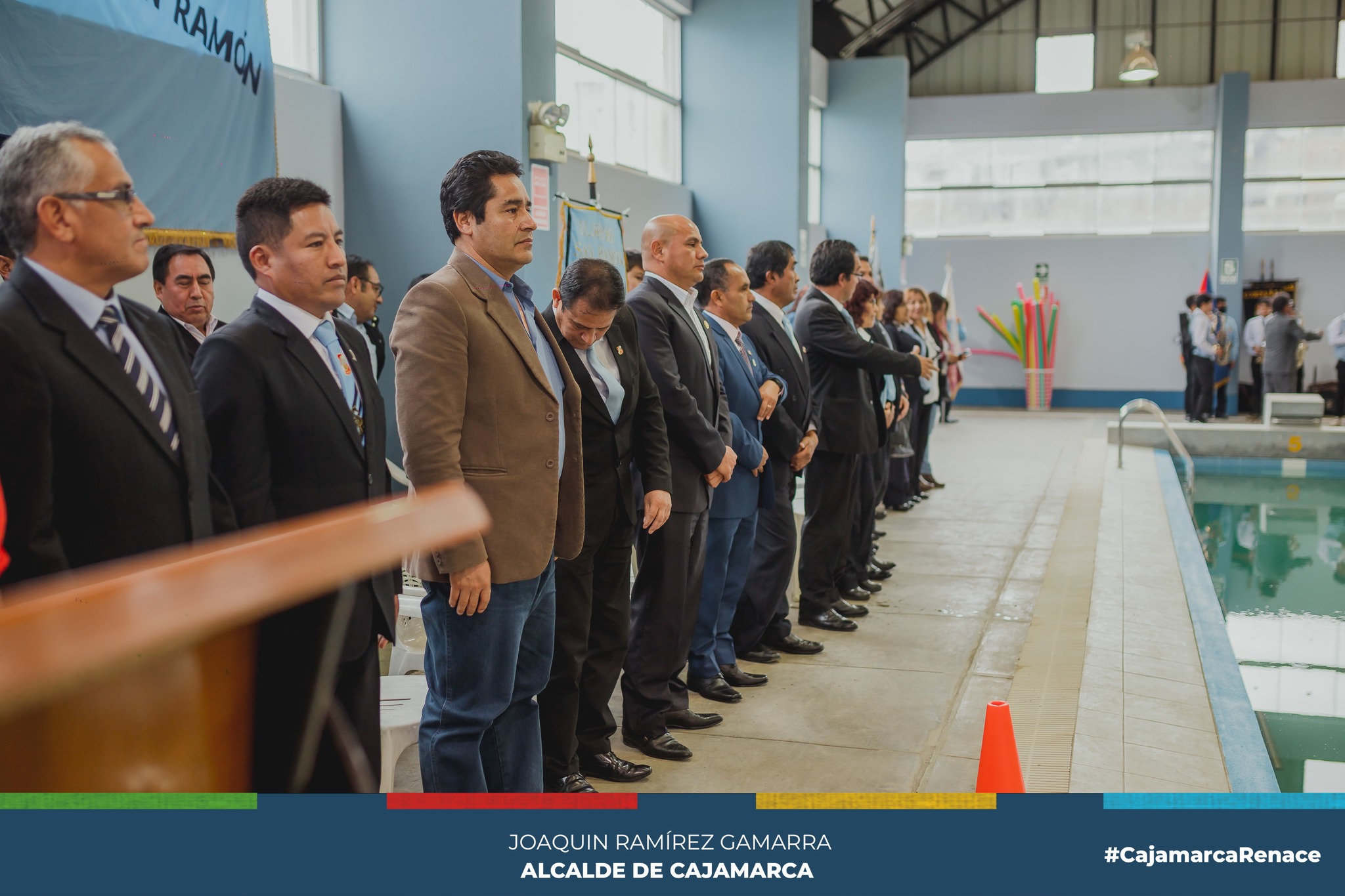 Alcalde de Cajamarca Inaugura Piscina Olímpica del Colegio San Ramón