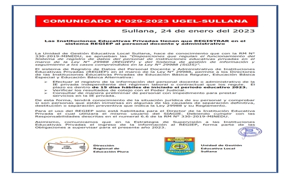 Comunicado N°29