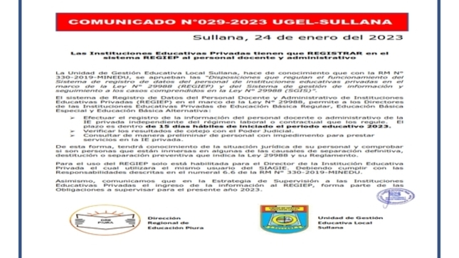 Comunicado N°29