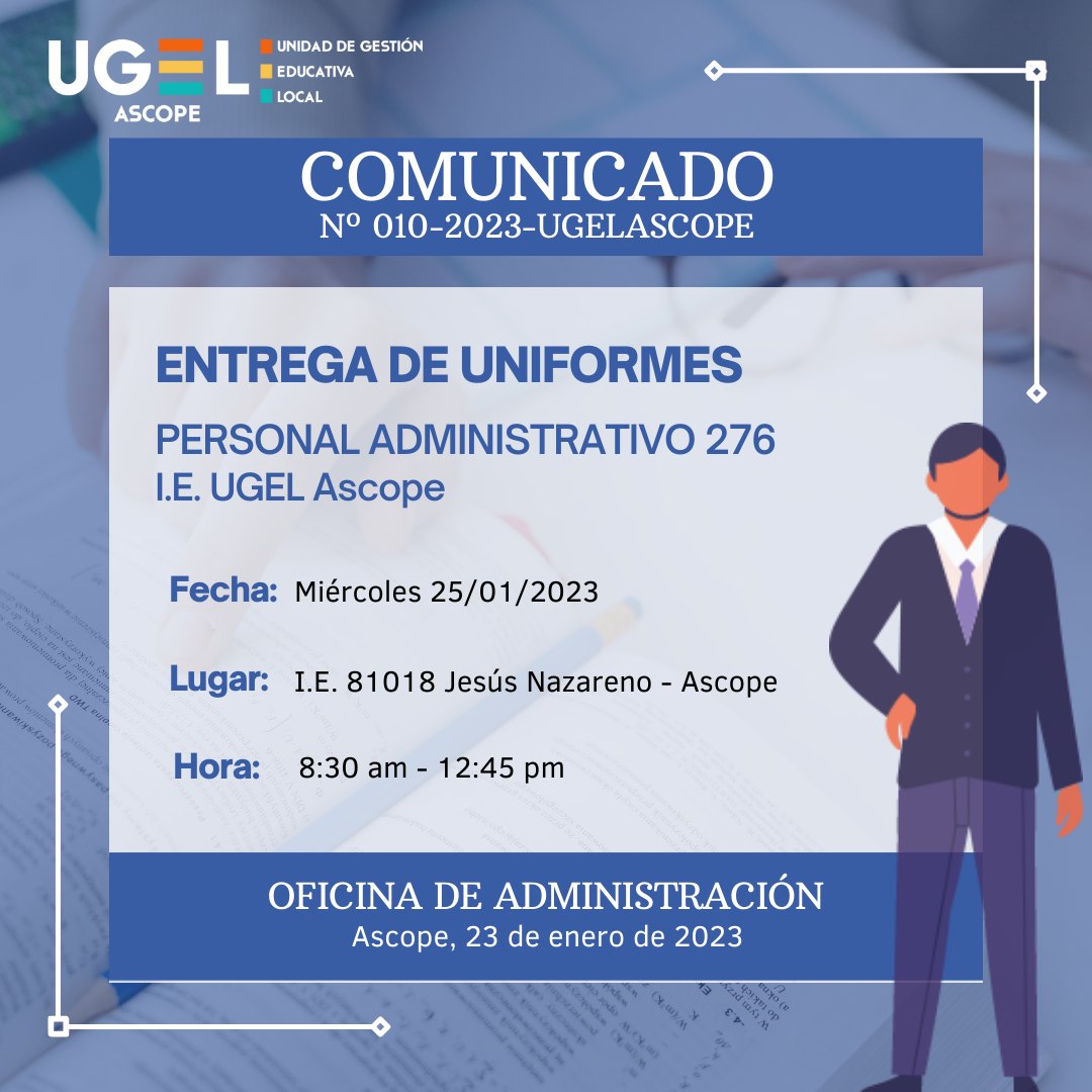 𝗘𝗡𝗧𝗥𝗘𝗚𝗔 𝗗𝗘 𝗨𝗡𝗜𝗙𝗢𝗥𝗠𝗘𝗦 𝗔 𝗣𝗘𝗥𝗦𝗢𝗡𝗔𝗟 𝗔𝗗𝗠𝗜𝗡𝗜𝗦𝗧𝗥𝗔𝗧𝗜𝗩𝗢 𝟮𝟳𝟲 