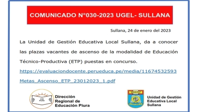 Comunicado N°30
