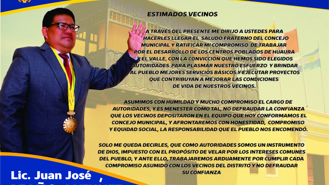 SALUDO del Lic. JUAN JOSE REAÑO ANTUNEZ 