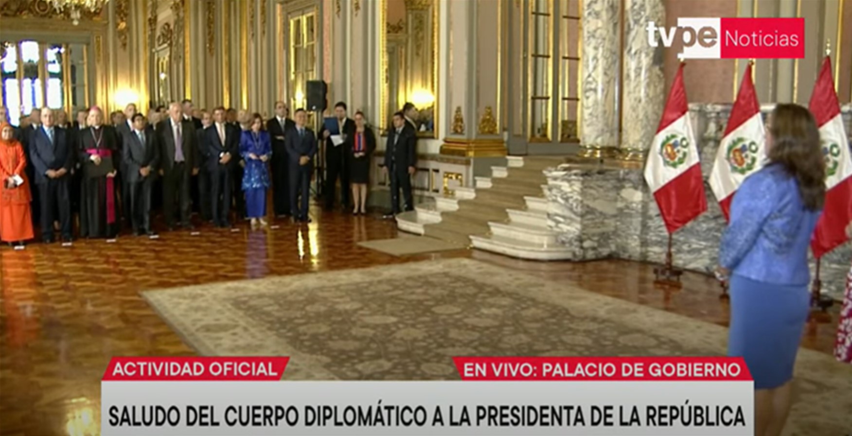 Ceremonia realizada ante el cuerpo diplomático, la Presidenta de la República, Dina Boluarte, recibió el saludo del cuerpo Diplomático acreditado en el país.