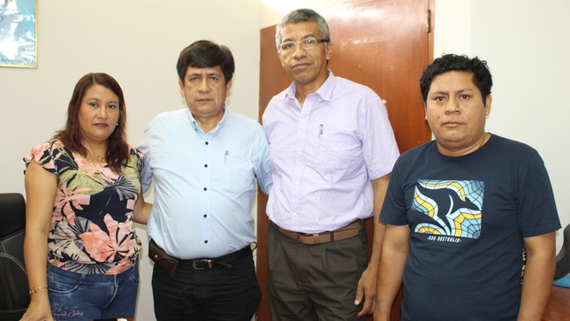 Equipo técnico de infraestructura junto a directores de UGEL Chulucanas y UGEL Morropón.