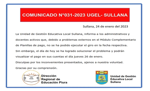 Comunicado N°31