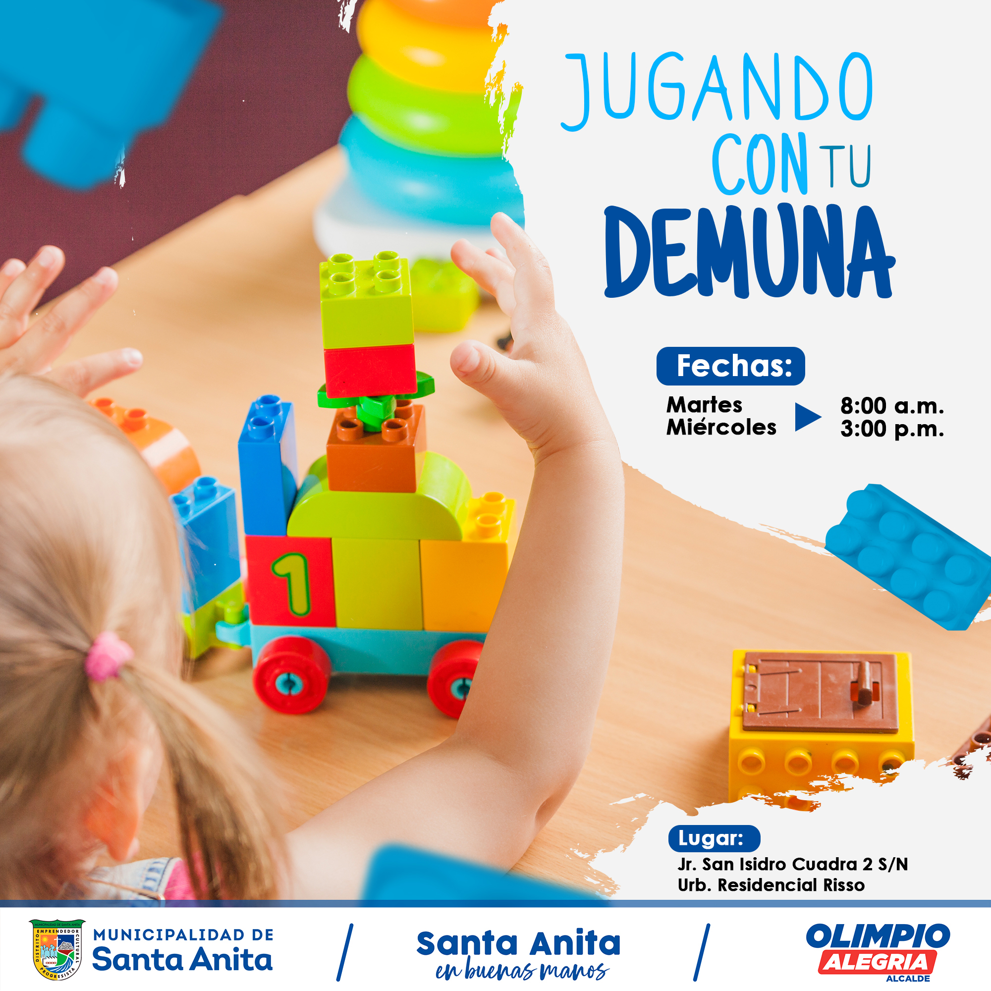 La Municipalidad de Santa Anita los invita a participar del taller “Juguemos en tu DEMUNA” con el objetivo de integrar a la familia #Santanitense
