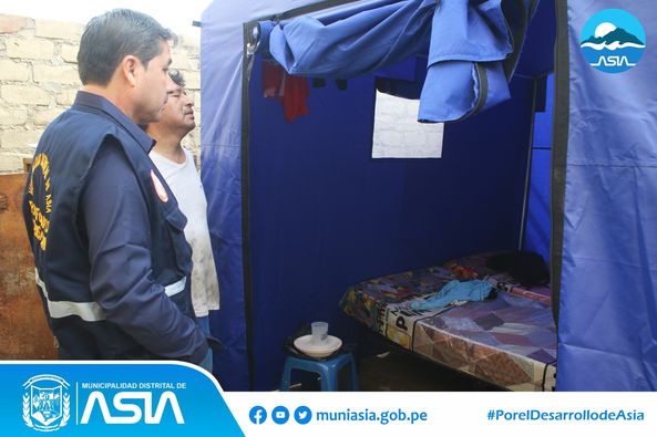 Alcalde Isaías Alcántara entrego ayuda humanitaria a damnificado por incendio