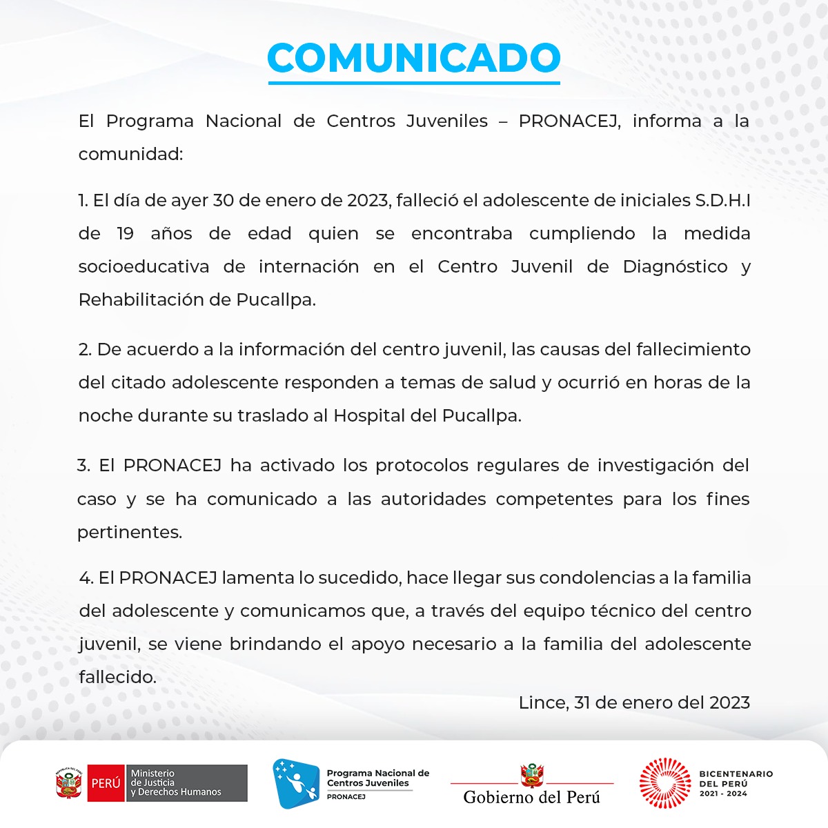 COMUNICADO