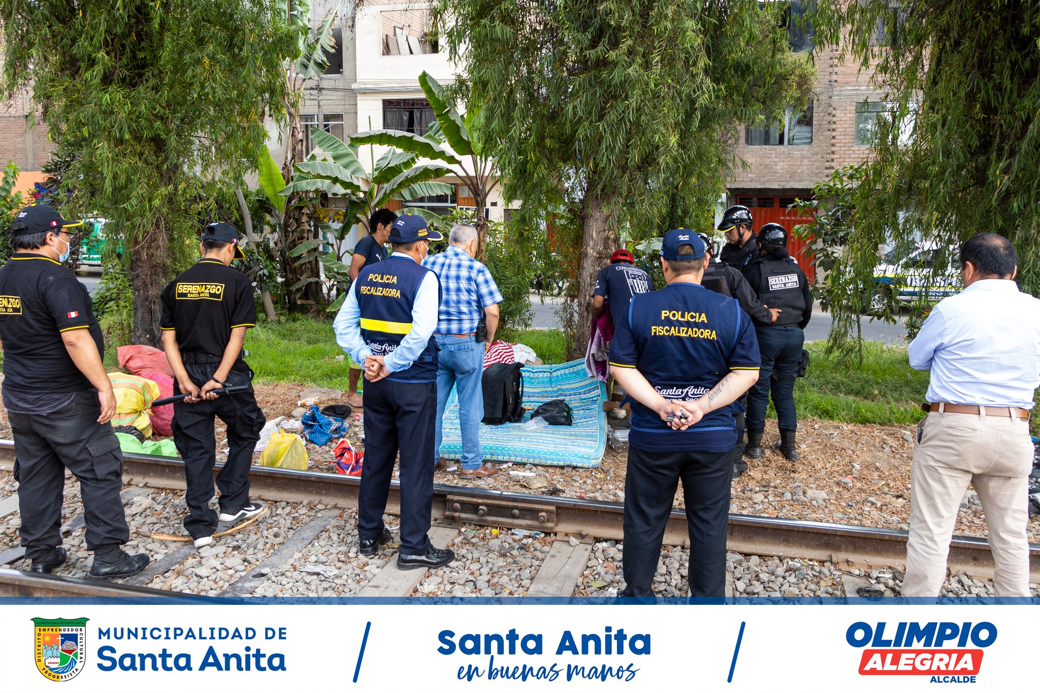 Gracias a la alerta de nuestros vecinos el personal de serenazgo realizo un operativo en la Av. ferrocarril erradicando a las personas de mal vivir.