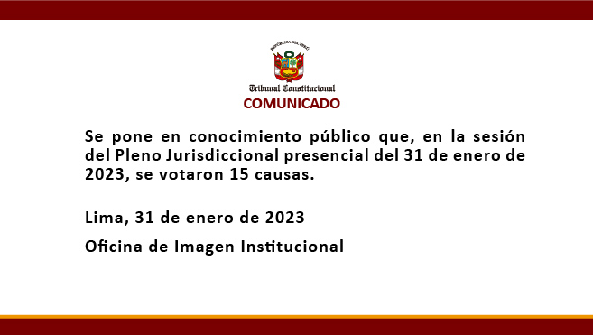 Comunicado 31 de enero del 2023