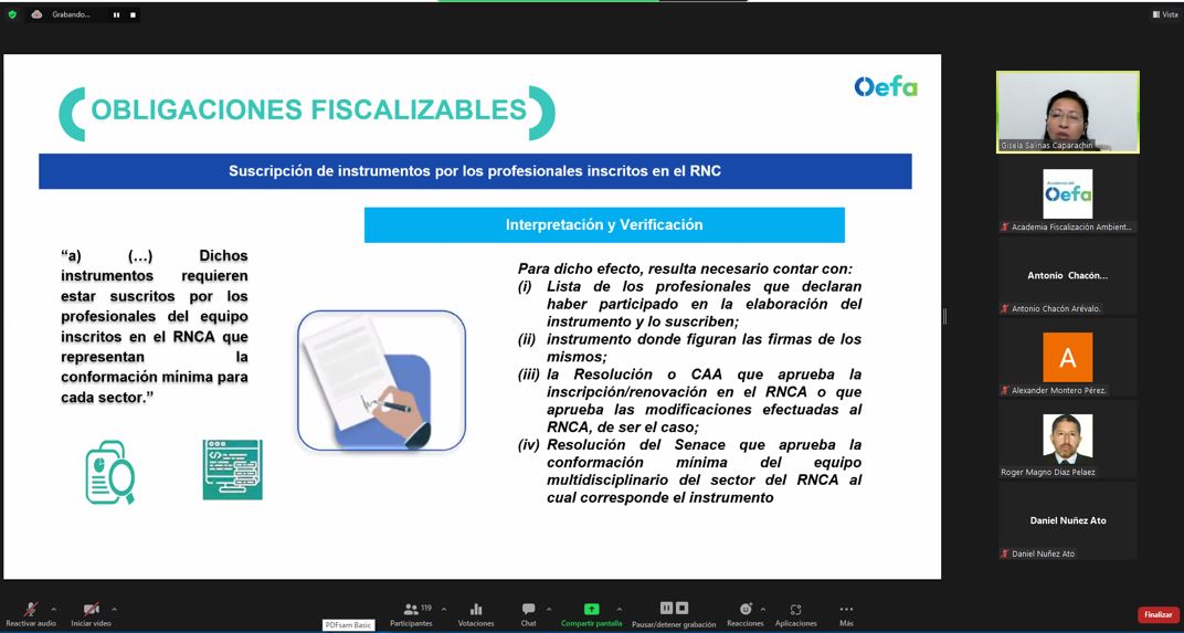 OEFA capacita a consultoras ambientales para el cumplimiento de sus obligaciones fiscalizables