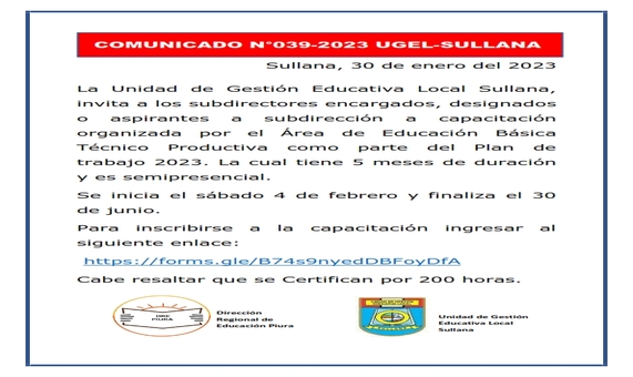 Comunicado N°39