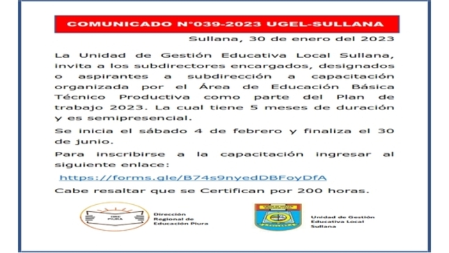 Comunicado N°39
