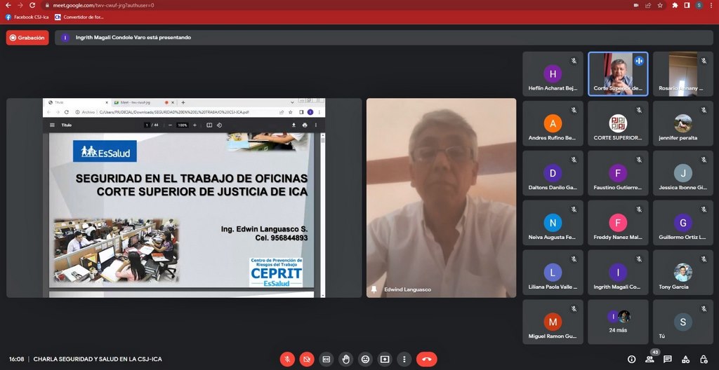 CSJ-ICA realiza charla virtual