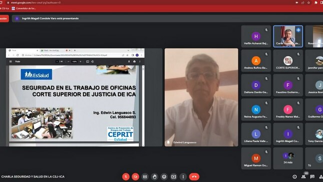 CSJ-ICA realiza charla virtual