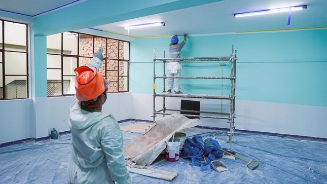 Continúan trabajos en espacios temporales para la IE 0035 Nuestra Señora de la Visitación