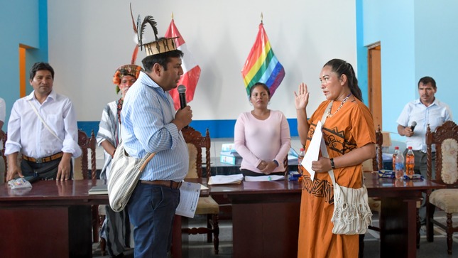 Juramentación de la gerente de la Gerencia Asháninka y Medio Ambiente de la Municipalidad Distrital de Pichari