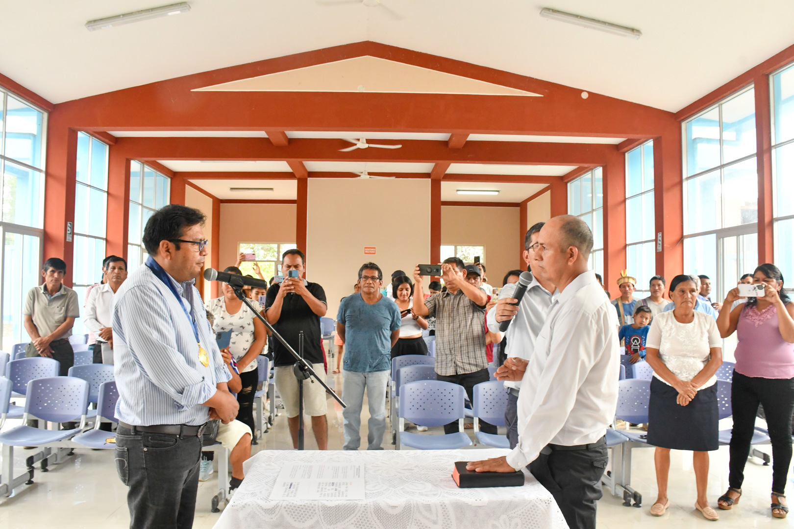 juramentación del alcalde y regidores del centro poblado de quisto central.