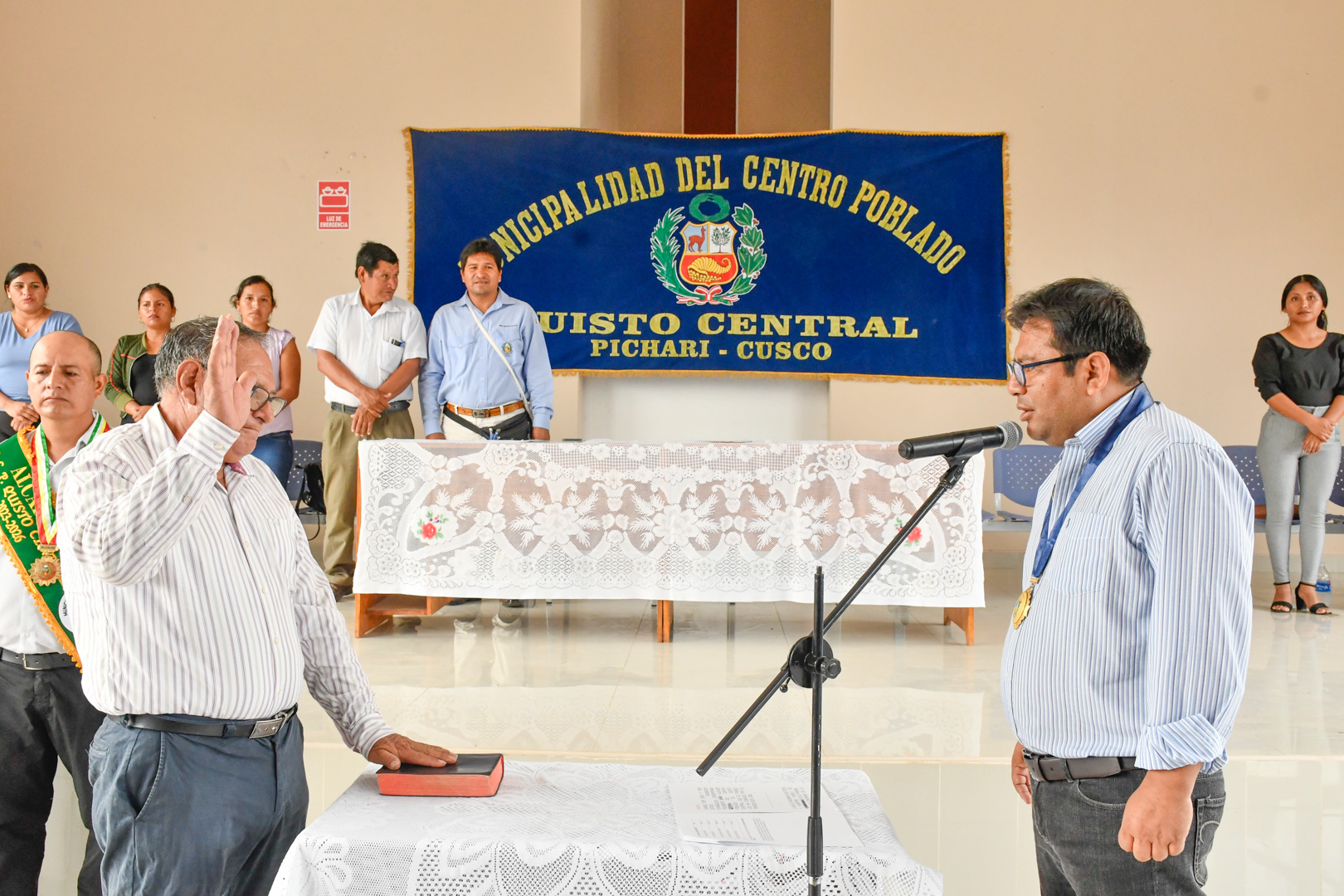 juramentación del alcalde y regidores del centro poblado de quisto central.