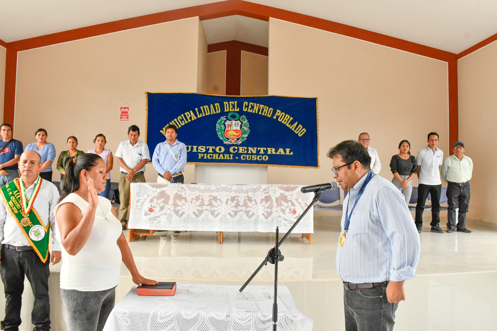 juramentación del alcalde y regidores del centro poblado de quisto central.