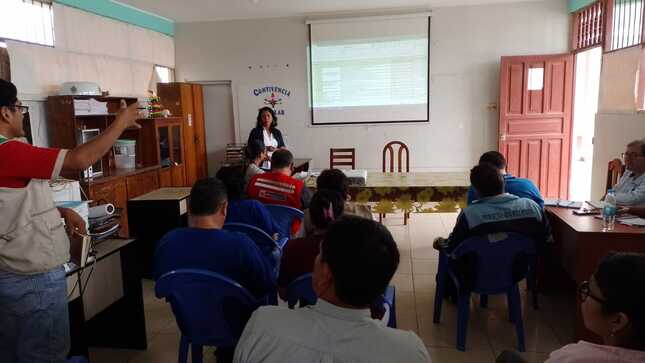 Obstetra LIZ ARTEAGA TORRES exponiendo cronograma de trabajo.