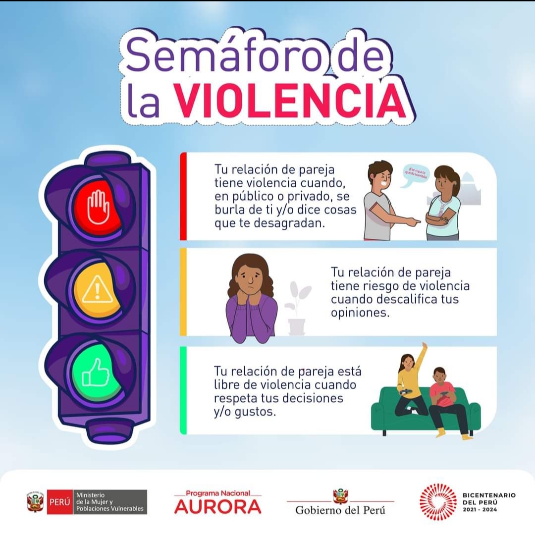 #SemáforoDeLaViolencia | 🤔¿Sabes identificar cuándo tu relación es saludable, está en riesgo o es violenta? Esta herramienta te permitirá actuar a tiempo para prevenir hechos de violencia.👩🏽🦱➡️Recuerda que, ante una situación, puedes llamar a la ☎️#Línea100 en cualquier momento. #SiempreDeTuLado