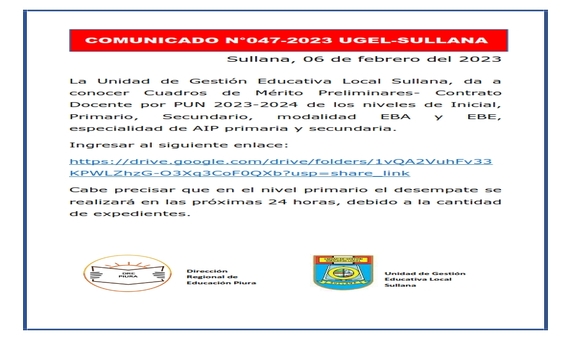 Comunicado N°47-2023