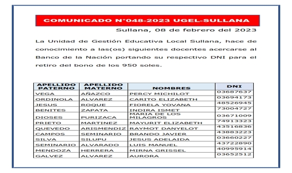 Comunicado N°48-2023