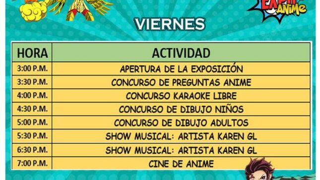 Actividad del día viernes