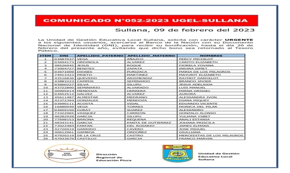 Comunicado N°52