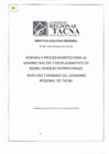 Vista preliminar de documento Directiva N° DIRECTIVA EJECUTIVA REGIONAL Nº 007-2011-PR/GOB.REG.TACNA “NORMAS Y PROCEDIMIENTOS PARA LA ADMINISTRACION Y DESPLAZAMIENTO DE BIENES MUEBLES PATRIMONIALES BAJO USO Y DOMINIO DEL GOBIERNO REGIONAL DE TACNA”