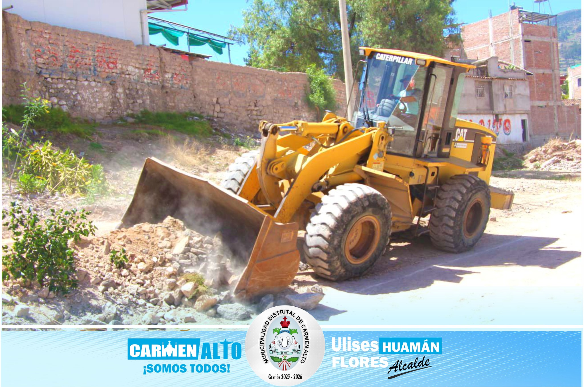 la jornada de limpieza y retiro de desmonte en el estadio Municipal Carmen Alto