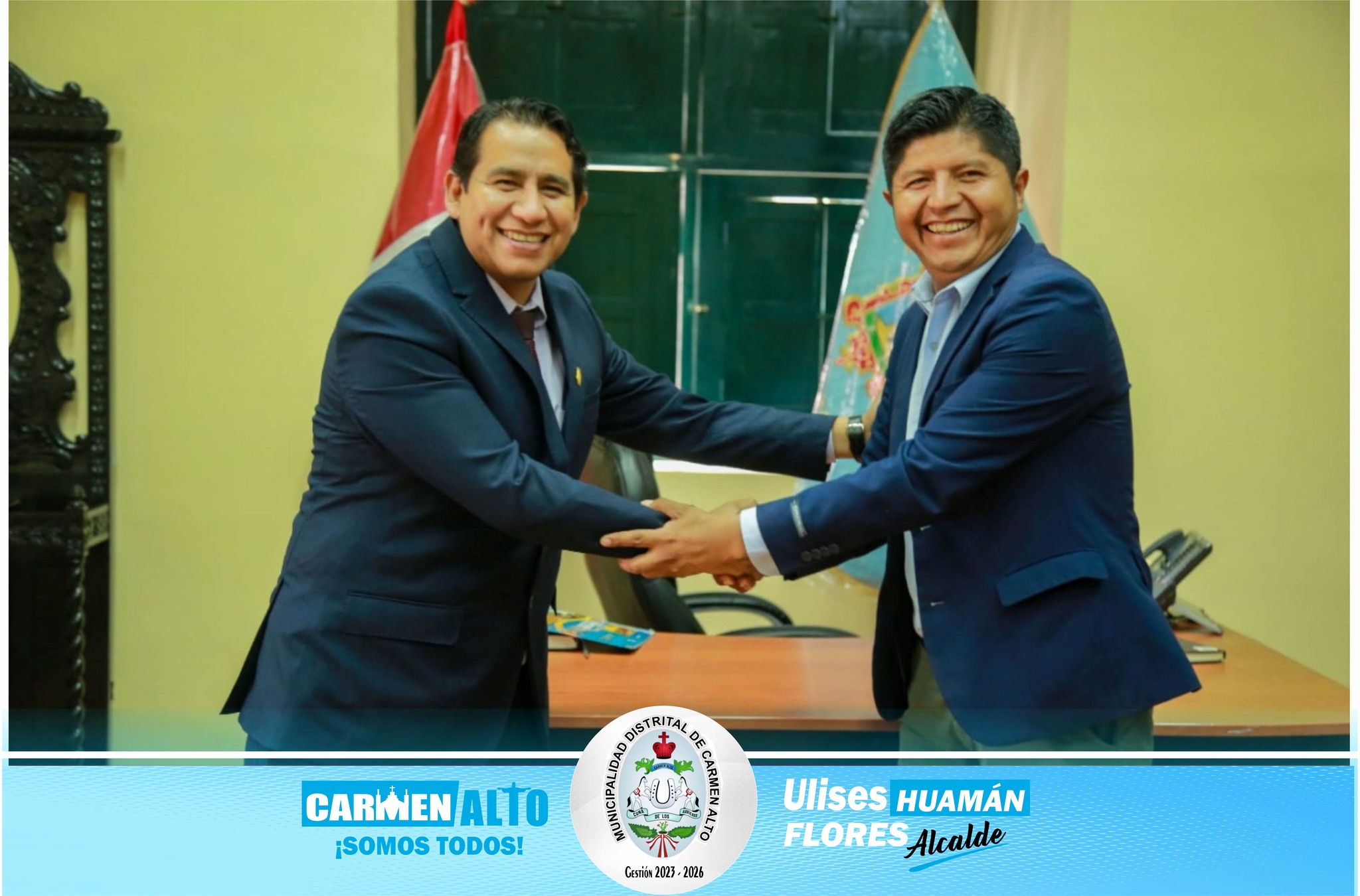 C.P.C Ulises Huamán Flores sostuvo una importante reunión con el alcalde provincial de Huamanga