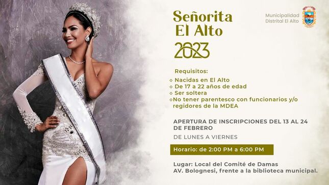 Inscripciones Abiertas para elegir a nuestra soberana de Aniversario 2023