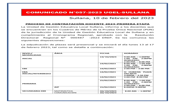 Comunicado N°57