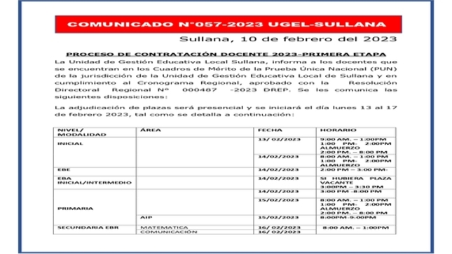 Comunicado N°57