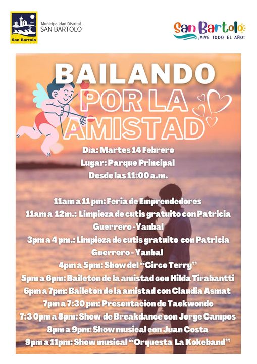 Disfruta bailando este 14 de febrero frente a la Rotonda del Parque Principal