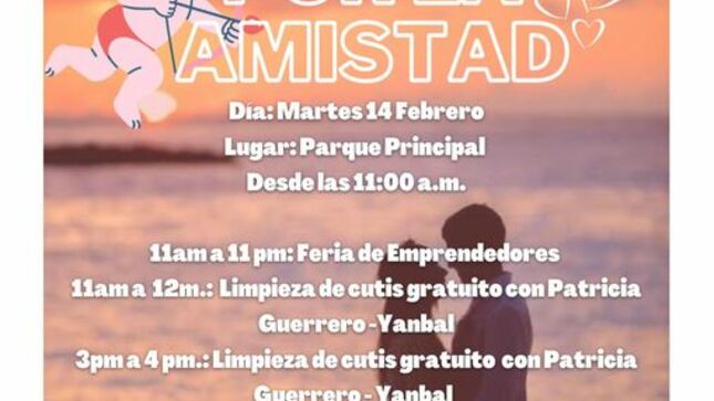 Disfruta bailando este 14 de febrero frente a la Rotonda del Parque Principal