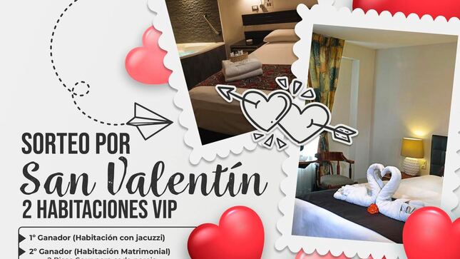 Gana 2 pases dobles por el mes del amor y la amistad para el Hotel Santa Anita.
𝐏𝐀𝐑𝐀 𝐏𝐀𝐑𝐓𝐈𝐂𝐈𝐏𝐀𝐑:
 Deja un 𝐜𝐨𝐦𝐞𝐧𝐭𝐚𝐫𝐢𝐨 etiquetando a tres personas.
 Comparte esta imagen de manera pública en tu perfil.