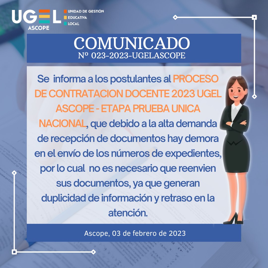  SE INFORMA A LOS POSTULANTES