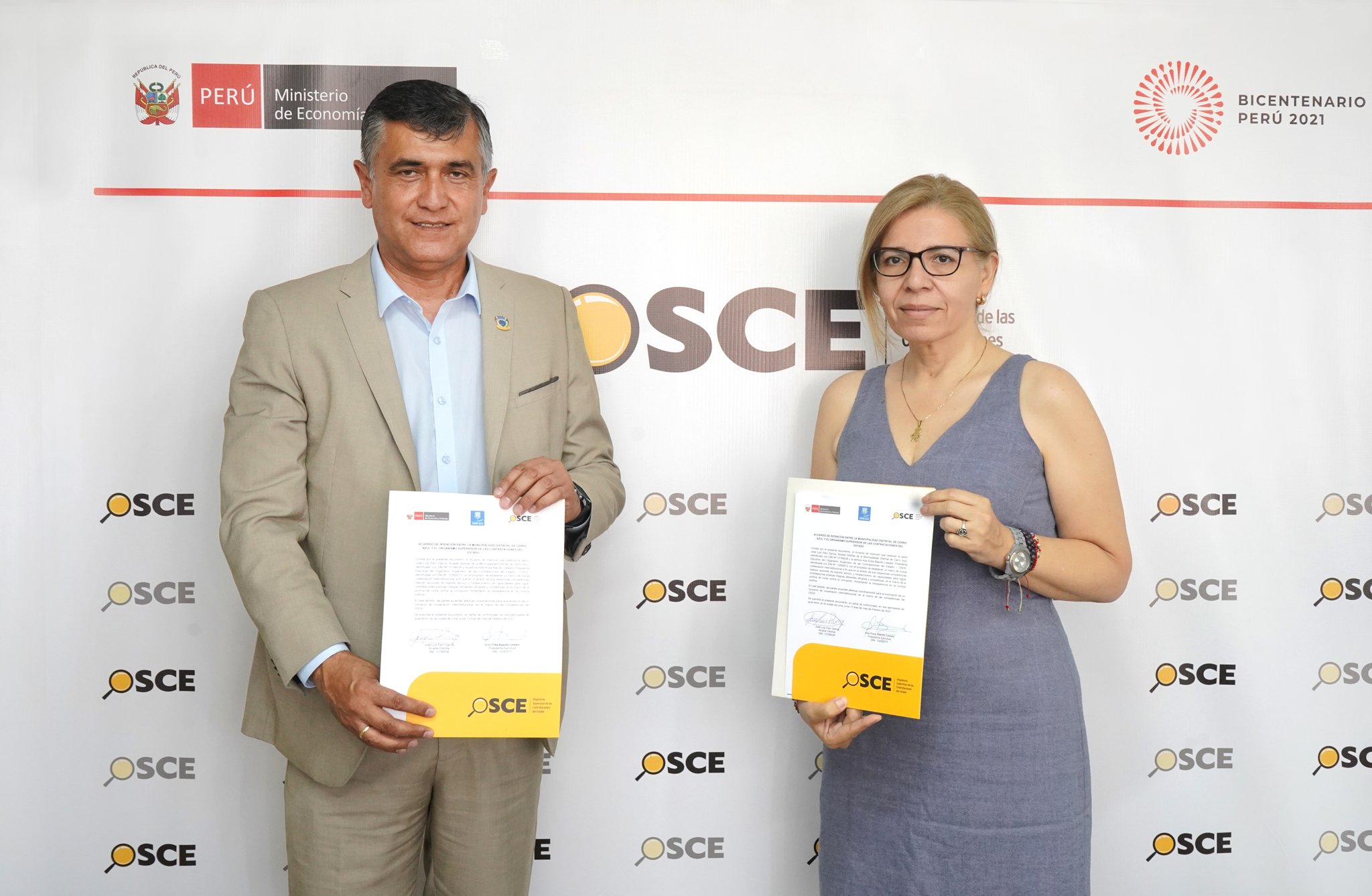 Alcalde José Pain García firma acuerdo multisectorial con Osce para soporte técnico en compras públicas eficaces, integras y competitivas. (Foto: Osce).