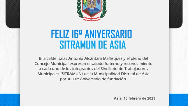 ¡𝗙𝗘𝗟𝗜𝗭 𝟭𝟲º 𝗔𝗡𝗜𝗩𝗘𝗥𝗦𝗔𝗥𝗜𝗢 𝗦𝗜𝗧𝗥𝗔𝗠𝗨𝗡 𝗗𝗘 𝗔𝗦𝗜𝗔!