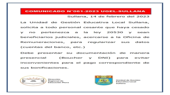 Comunicado N°61