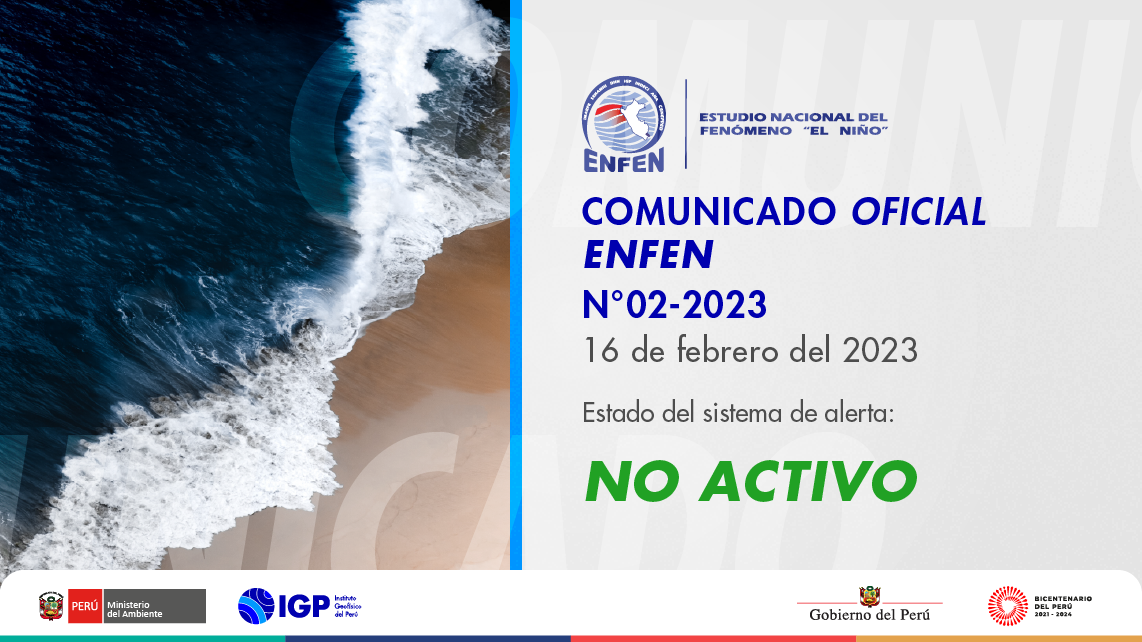 ENFEN N°02- 2023: Estado del sistema de alerta: No Activo