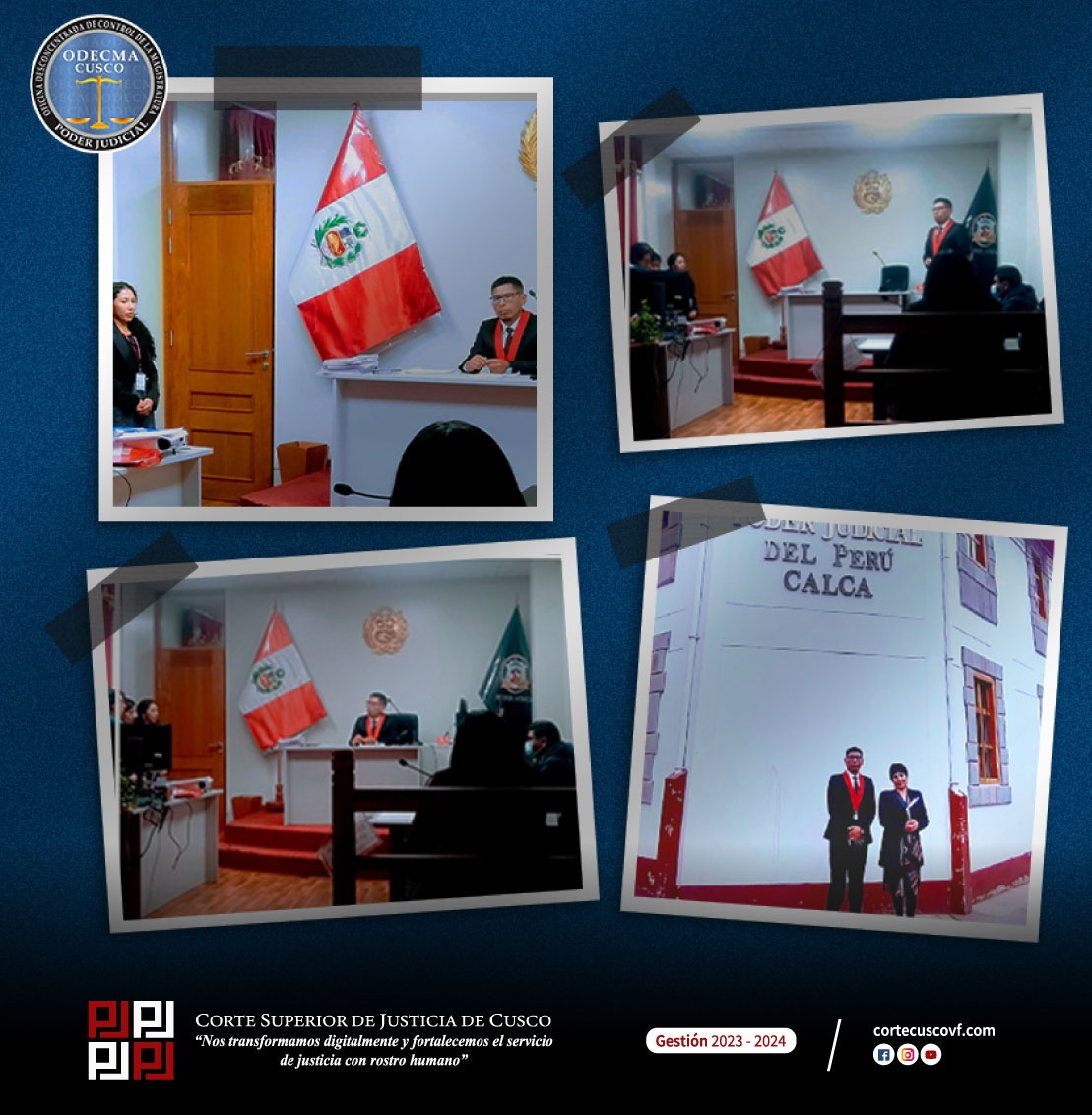 ODECMA cusco realizó visitas de control y permanencia al 90% de órganos jurisdiccionales de emergencia